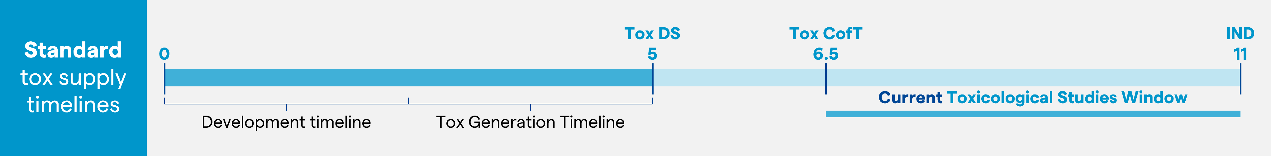 Addressing the bottleneck to Tox supply: an early Tox supply allows more time to complete the toxicology studies without impacting IND submission. 