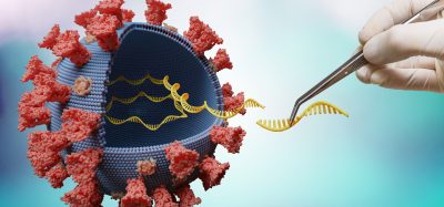 Scientist is modifying genes in RNA of virus in laboratory. Biology and viral genetics concept.