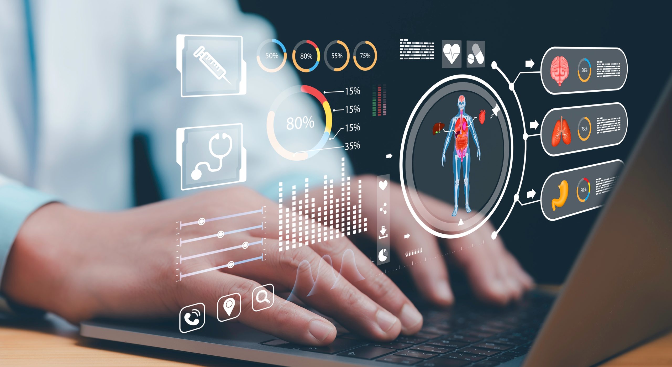 Elevate healthcare with AI technology services.Virtual health care analytics empower medical professionals in the medical revolution. Data analytics enhance patient care and healthcare administration.