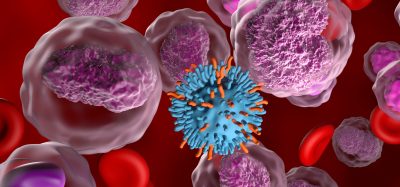 CAR T cell therapy in Non-hodgkin lymphoma (NHL) - closeup view 3d illustration